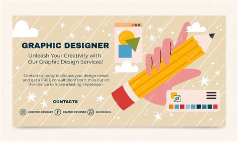 Free Vector | Hand drawn graphic designer facebook template