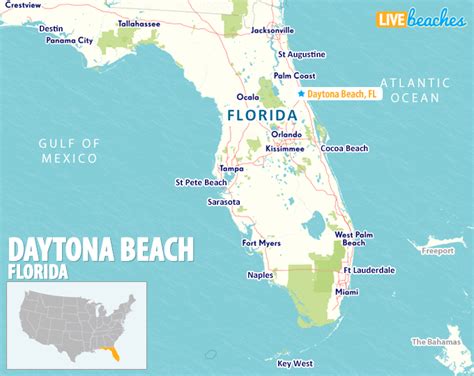 Map of Daytona Beach, Florida - Live Beaches