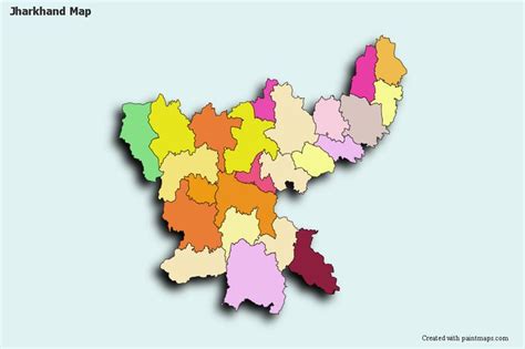 Create Custom Jharkhand Map Chart with Online, Free Map Maker. Color ...