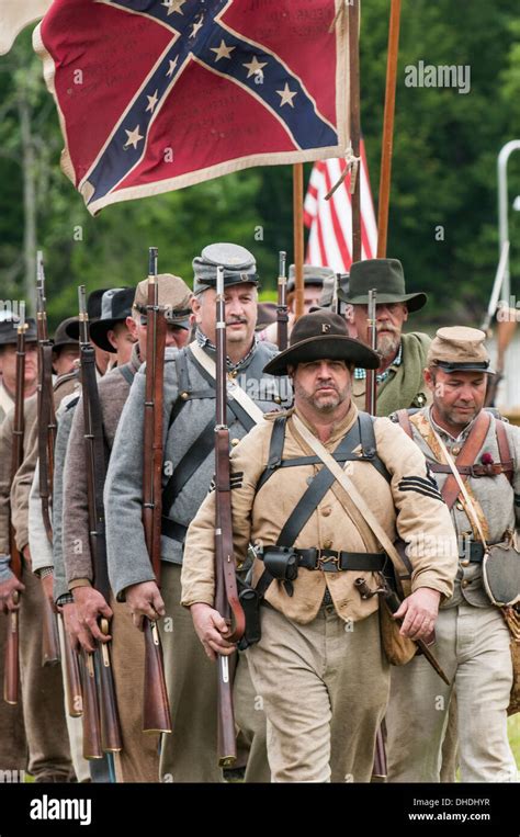 Confederate soldiers at the Thunder on the Roanoke Civil War Stock ...