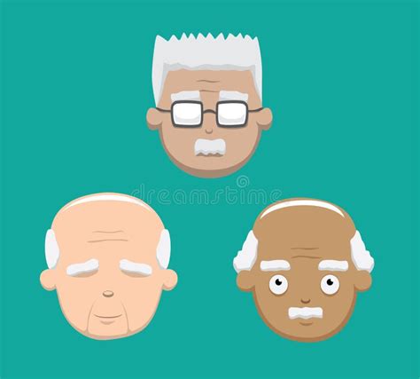 Various Grandpa Faces Vector Illustration Stock Vector - Image: 59958997