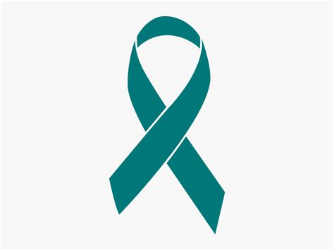 Teal Colored Ovarian Cancer Ribbon, HD Png Download , Transparent Png ...