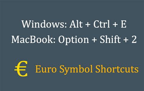 Keyboard Shortcuts for Euro Symbol in Windows and Mac – WebNots