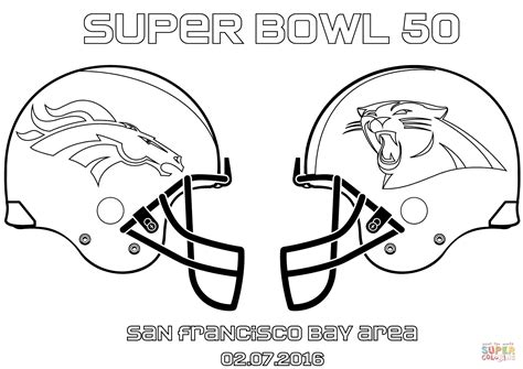 Super Bowl 50: Carolina Panthers vs. Denver Broncos coloring page ...