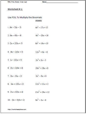 Factoring General Trinomials Worksheets With Answers – Kidsworksheetfun