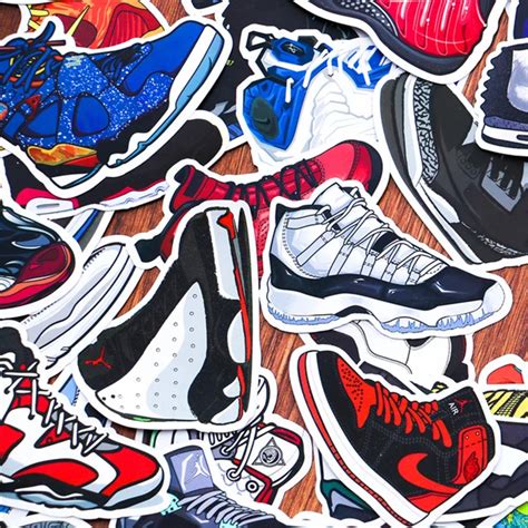 Aliexpress.com : Buy 100pcs/pack Mixed Cartoon Jordan SNEAKER Stickers For Notebook Bike Luggage ...