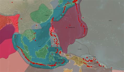 Volcanoes world map - World in maps