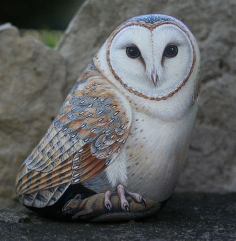 Marianne Vick Barn Owl | Роспись камней, Картины с совой, Плюшевая сова