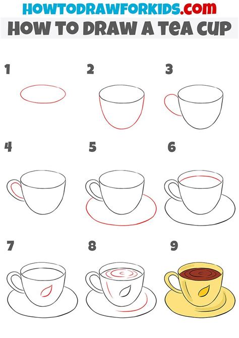 how to draw a tea cup step by step | Tea cup drawing, Coffee cup ...