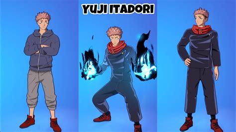 New Yuji Itadori Skin Showcase with Dances & Emotes|fortnite X jujutsu kaisen - YouTube