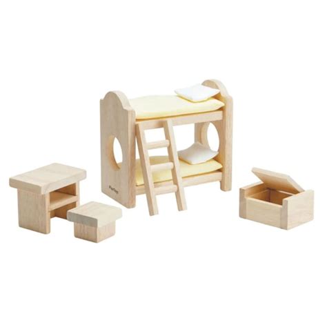 Wooden Dollhouse Furniture - Plan Toys Classic - Bedroom