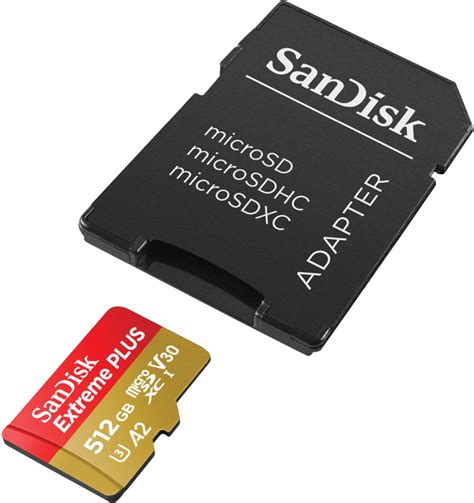 SanDisk Extreme PLUS 512GB microSDXC UHS-I Memory Card SDSQXBD-512G ...