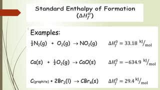 Standard Enthalpy Formation | PPT | Free Download