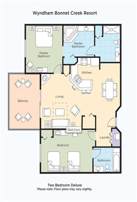 Wyndham Bonnet Creek 3 Bedroom Deluxe Floor Plan | www.resnooze.com