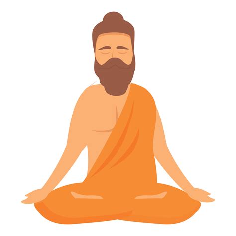 Namaste yogi icon cartoon vector. Male rishi 14362668 Vector Art at ...