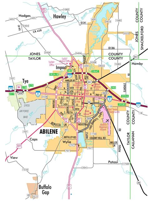 Abilene Road Map - Ontheworldmap.com