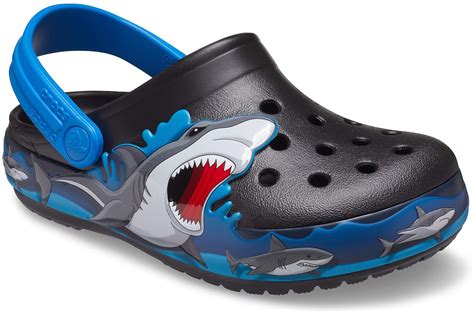 Buy crocs unisex child Kids' Fun Lab Light Up | Light Up Shoes for Kids Clog, Shark, 8 Toddler ...