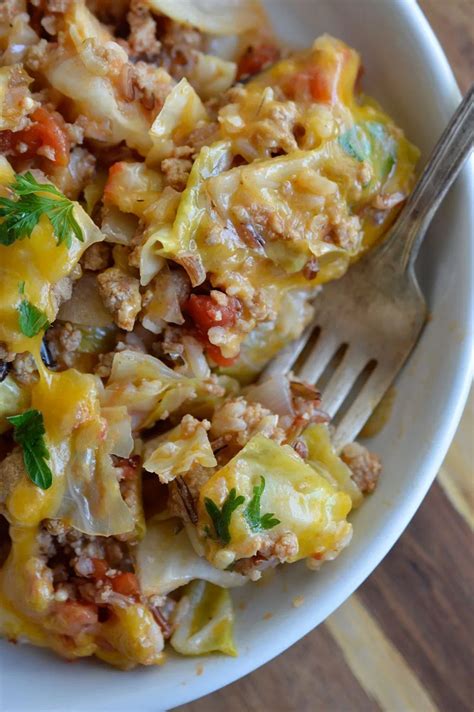 Easy Stuffed Cabbage Casserole is a one pot dinner recipe that is ready in 30 minutes or less ...