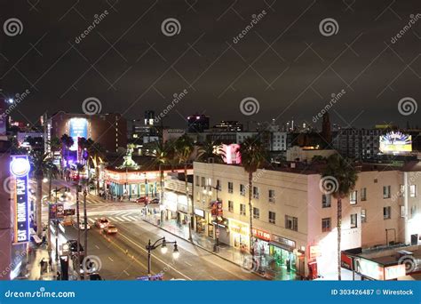 Famous Hollywood Boulevard in Los Angeles at Night, California, USA ...