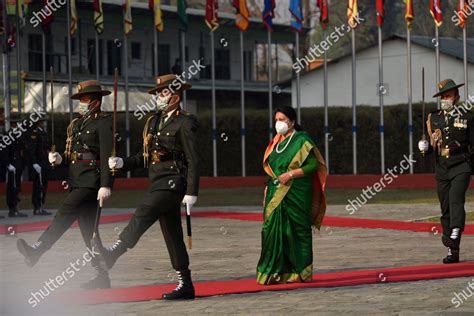 Nepalese Army personnel offer guard honor towards Editorial Stock Photo ...