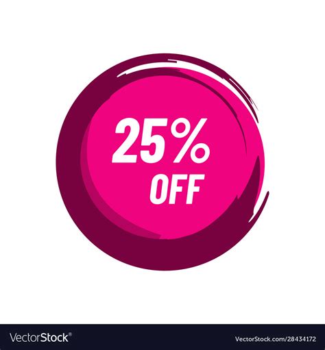 25 off sale percent discount marketing Royalty Free Vector