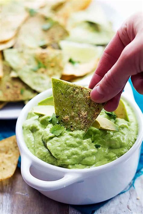 Baked Guacamole Tortilla Chips - Creme De La Crumb