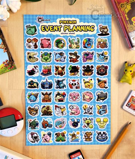 Pokemon Planner Sticker Sheet – The Calendork