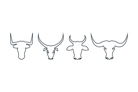 Cow Head Line Drawing