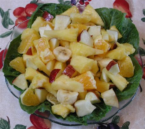 Apple Banana Orange Pineapple Romaine Fruit Salad Photo - An all-creatures Vegan Recipe