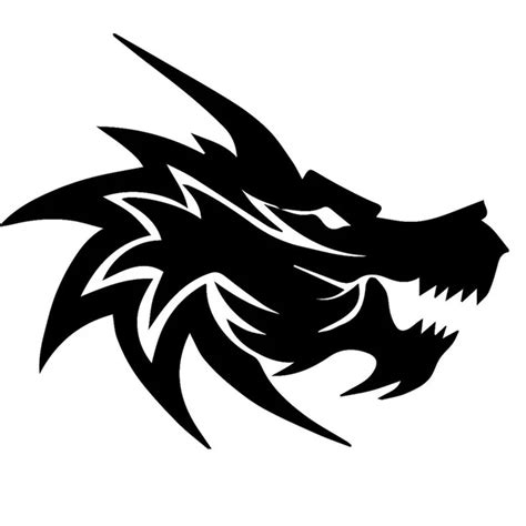 15cm*12.2cm Funny Dragon Head Decal Car styling Vinyl Car Window Stickers Black/Silver S6 2986 ...