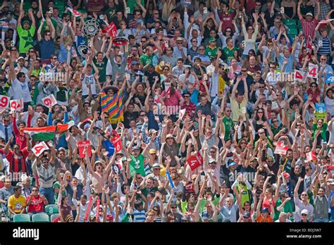 A Mexican wave With A Mexican man, A crowd of cricket supporters at the world 20twenty ...