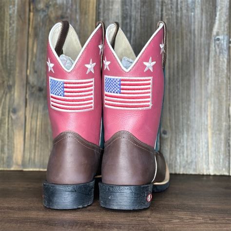 KING USA TEXAS | Shoes | King Usa Texas Patriotic Flag Square Toe Leather Cowboy Western Work ...