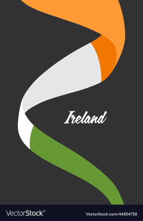 Waved flag of ireland independence day Royalty Free Vector