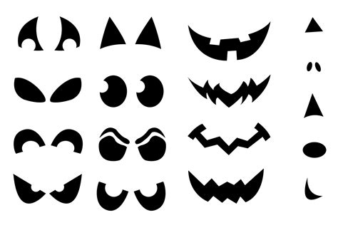 Stencils for Punkin! Eyes-Mouths-and-Noses | Pumpkin face templates ...