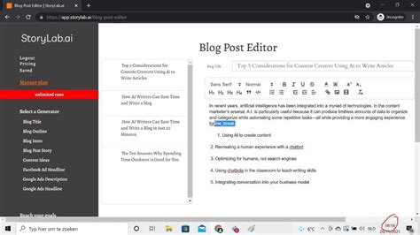 Writing an Article in Under 30 Minutes with the Help of AI