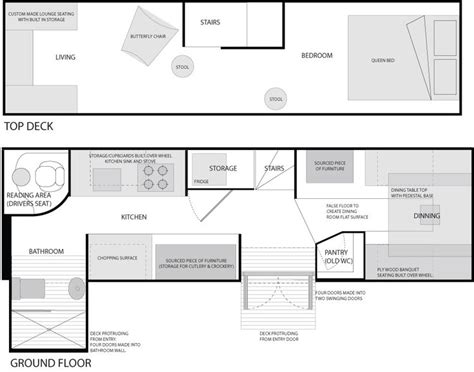 Double Decker Conversion Floor Plans | Mobile Living | Pinterest | Buses, Double decker bus and ...