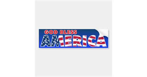 God Bless America Bumper Sticker | Zazzle