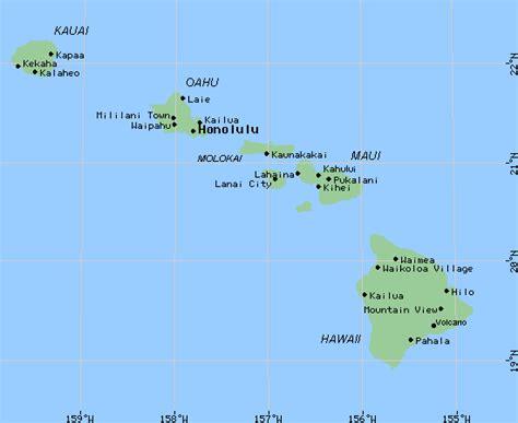 Map of the Hawaiian Islands