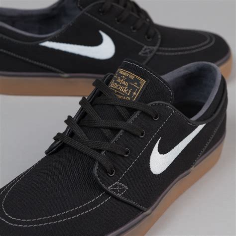 Nike SB Stefan Janoski Canvas Shoes - Black / White - Metallic Gold - | Flatspot