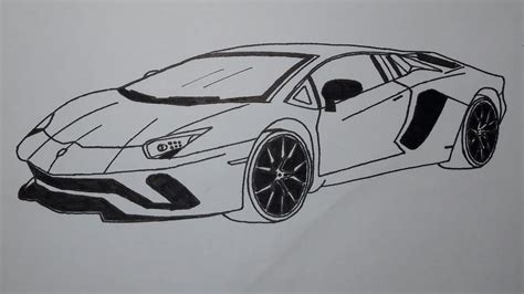 How to draw a Lamborghini car - step by step - YouTube