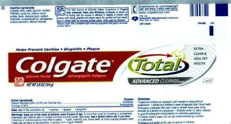 Colgate Total Advanced Clean: Package Insert / Prescribing Info