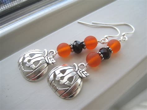 Pumpkin Earrings Halloween Jewelry Pumpkin Jewelry - Etsy