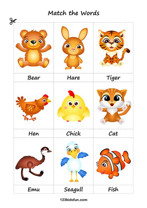 30+ Printable Animals Picture Cards PNG