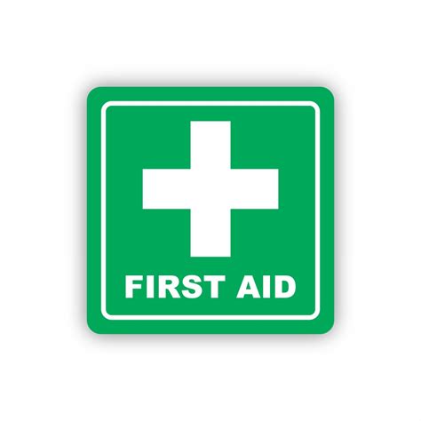 Green First Aid Symbolic Sign, Printed on White ACP (150 x 150mm)