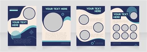 Nautical info dark blue blank brochure layout design. Marine service. Vertical poster template ...