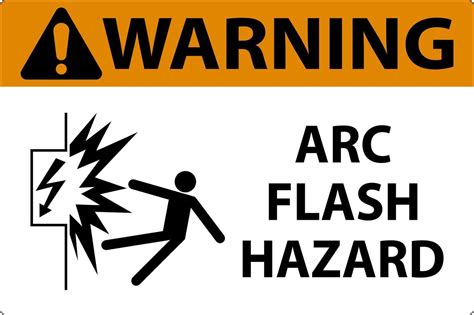 Warning Arc Flash Hazard Sign On White Background 14213921 Vector Art ...