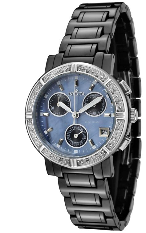 Invicta - Invicta Women's 0728 Ceramics Diamond Chrono Black Ceramic ...