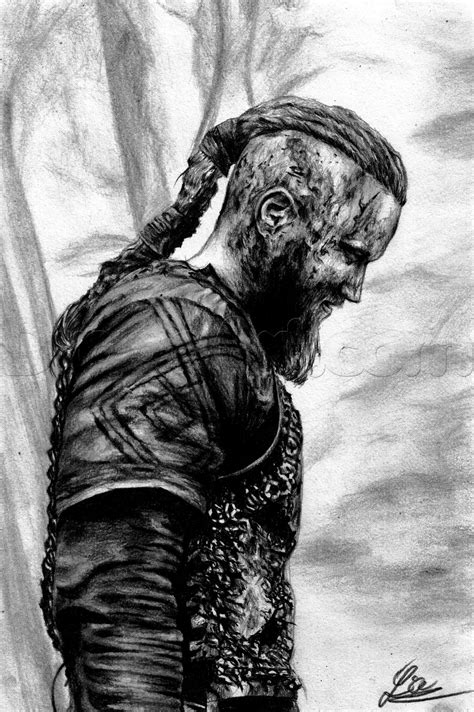 how to draw ragnar lothbrok from vikings step 19 | Ragnar lothbrok tattoo, Viking drawings ...