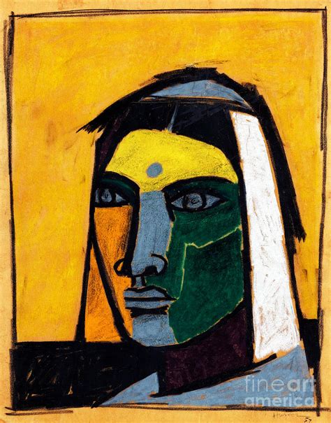 Portrait of Chand Bibi Painting by M F Husain | Pixels