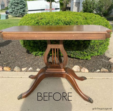 How to Refinish an Antique Harp Table - Girl in the Garage®